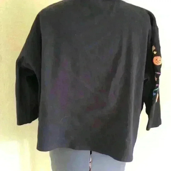 Allyson Whitmore Black Cotton Halloween Crop Top Women 1X - Picture 4 of 5